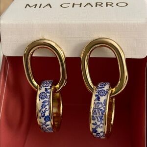 Gold and Blue Earrings